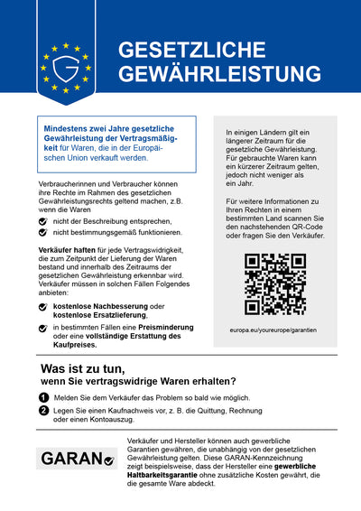 Gesetzliche Gewaehrleistung - Informationen der Europaeischen Union zu den Rechten von Verbraucherinnen und Verbrauchern