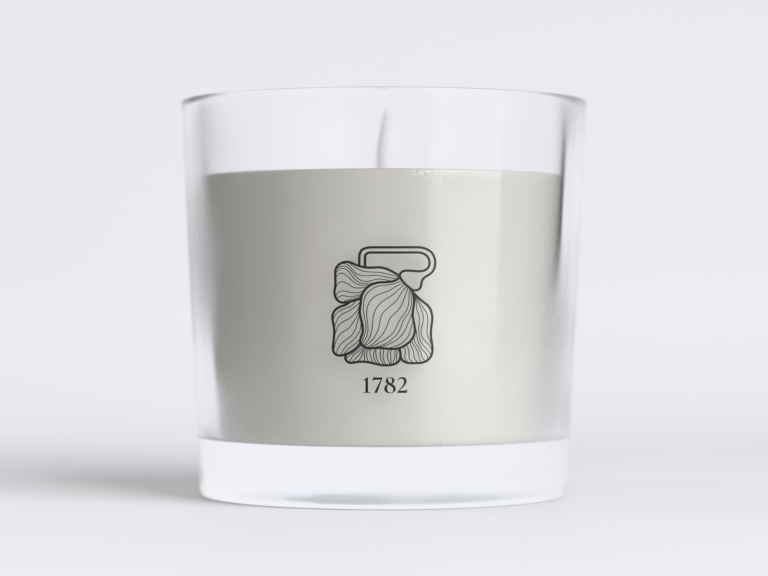 Exklusive, handgegossene Kerze im Glas von A. Grubitz 1782 Potsdam